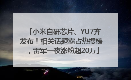 小米自研芯片、YU7齐发布！相关话题霸占热搜榜，雷军一夜涨粉超20万